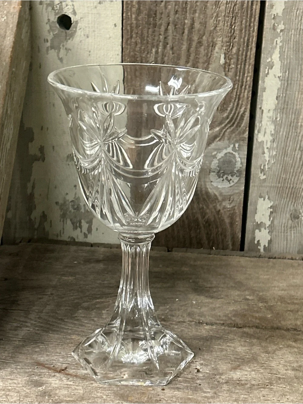 Vintage Shannon Crystal by Godinger Large Pedestal Goblet